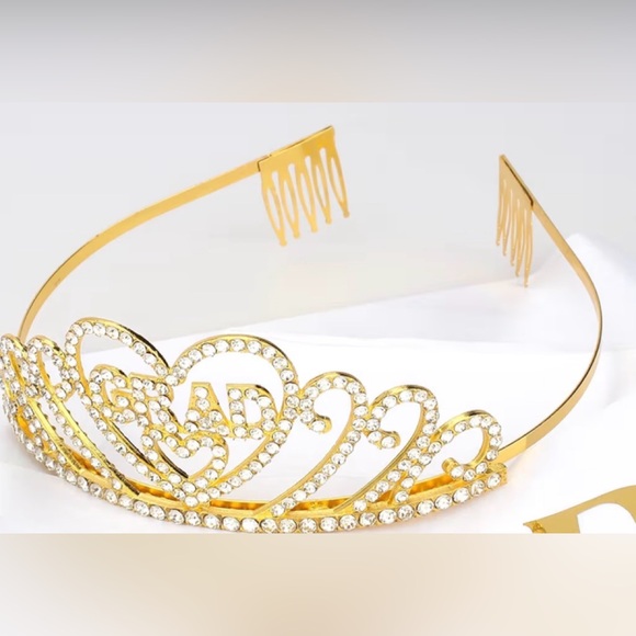 “Grad” Rhinestone Tiara Gold Tone NEW!!! - Picture 3 of 4